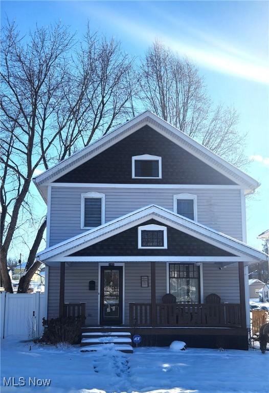 front facade with covered porch