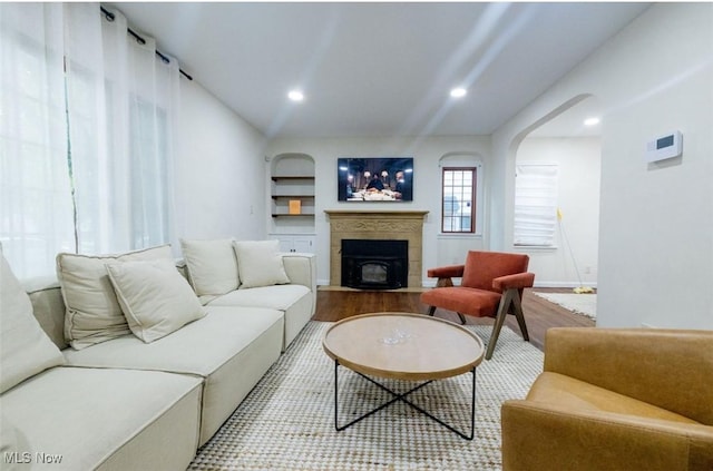 living room featuring hardwood / wood-style flooring