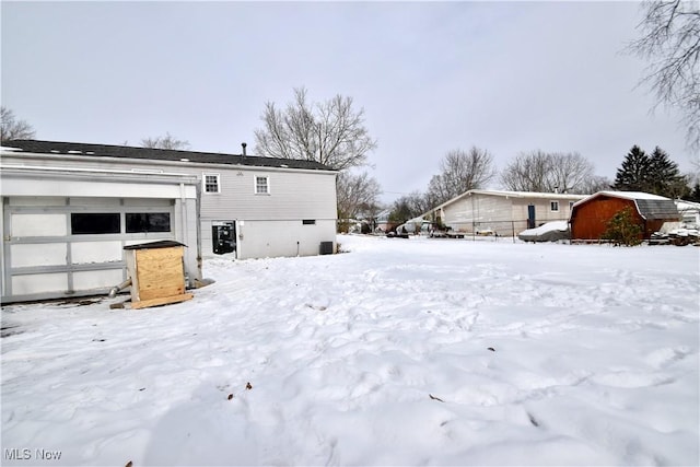 exterior space featuring a garage