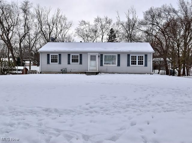 view of single story home