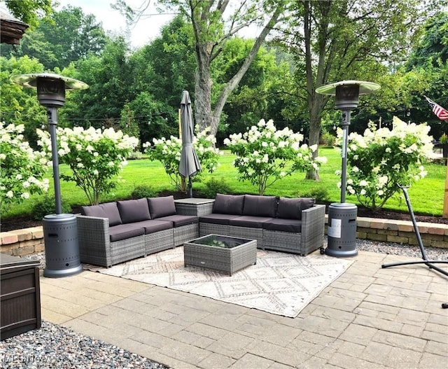 view of patio / terrace with an outdoor living space