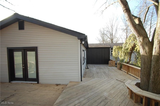 deck featuring french doors