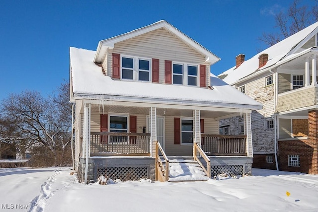 view of front of home with a porch