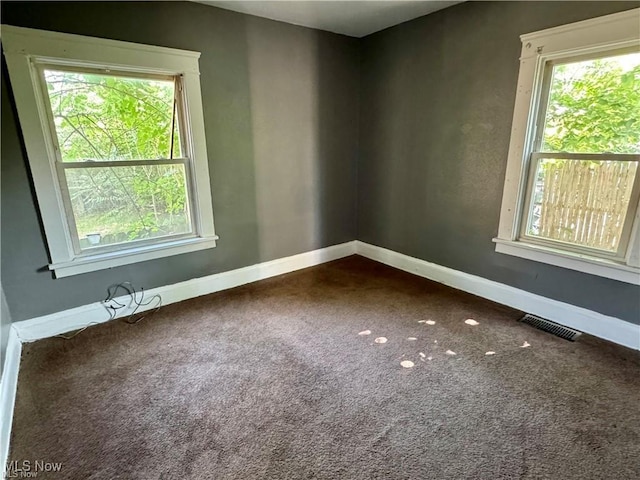 view of carpeted spare room