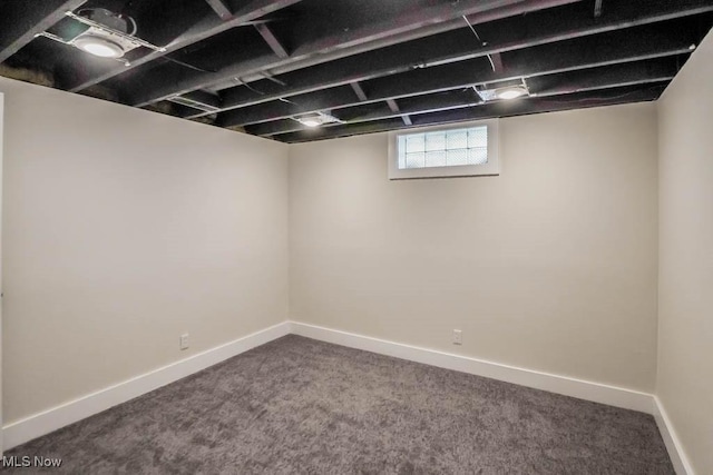 basement featuring carpet floors