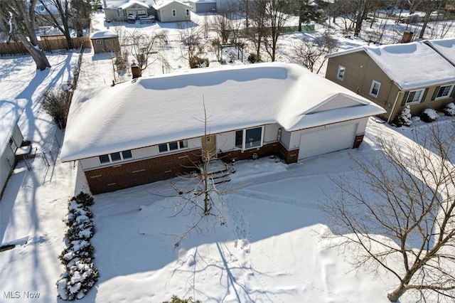 view of snowy aerial view