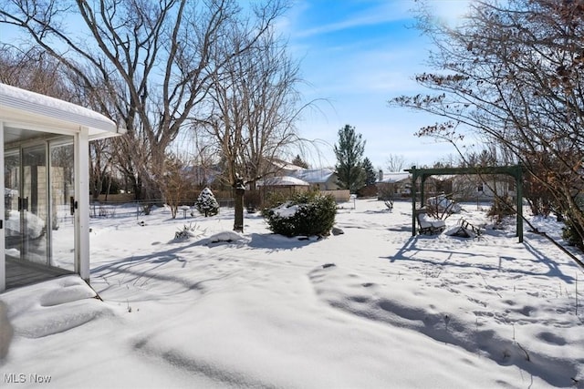 view of snowy yard