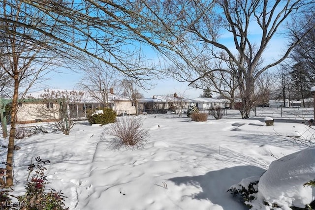 view of snowy yard