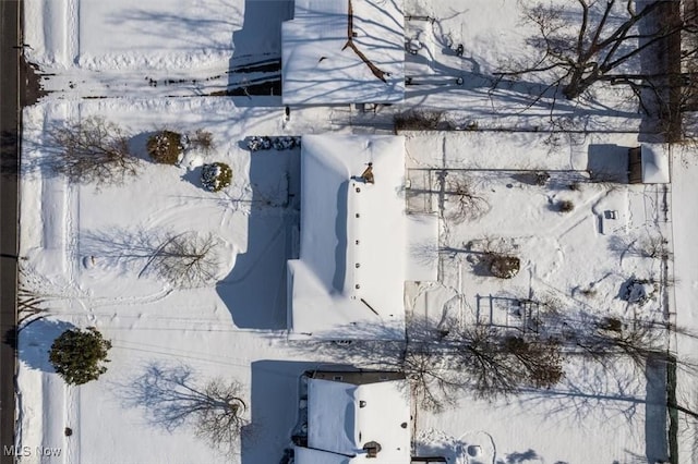 view of snowy aerial view