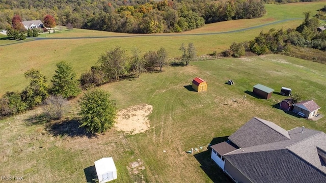 drone / aerial view featuring a rural view