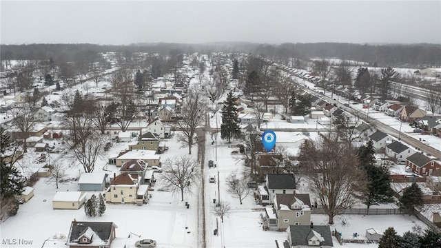 view of snowy aerial view