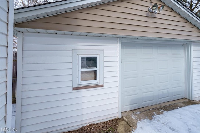 view of garage