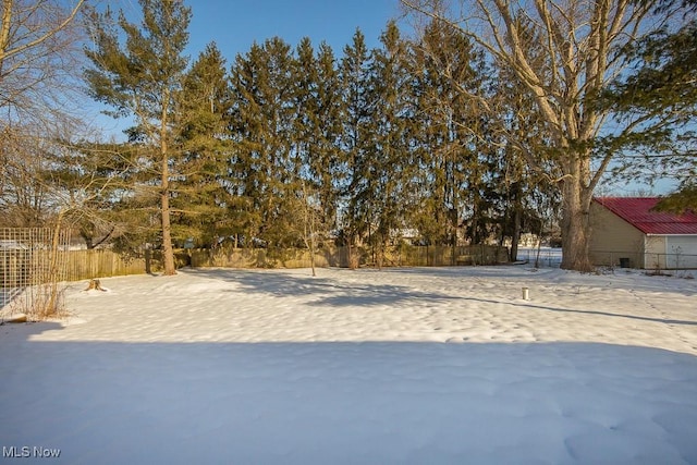 view of snowy yard