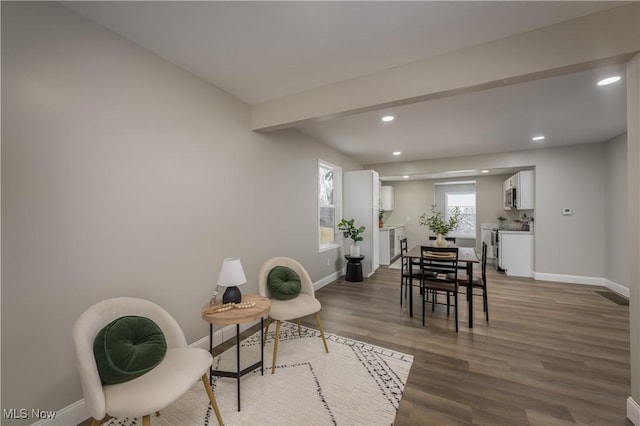 dining area featuring hardwood / wood-style floors