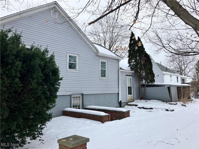 view of snowy exterior