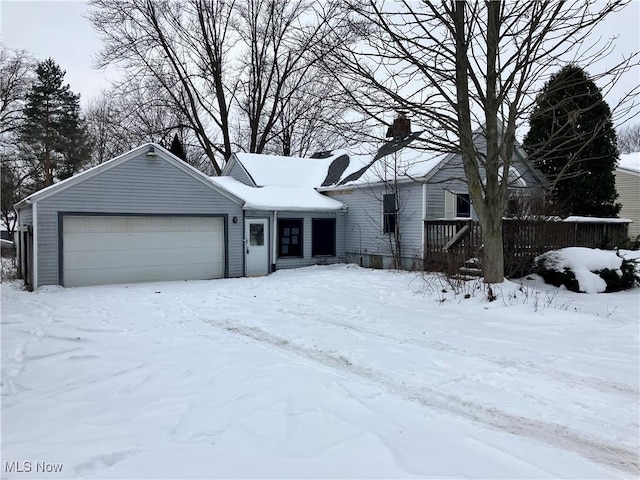 view of front of home featuring a garage