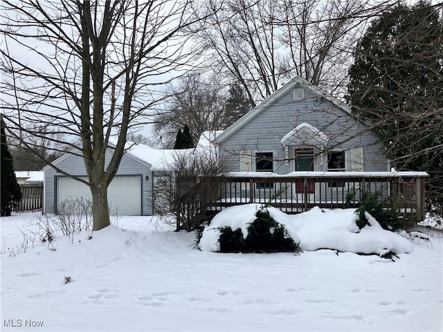 exterior space featuring a garage