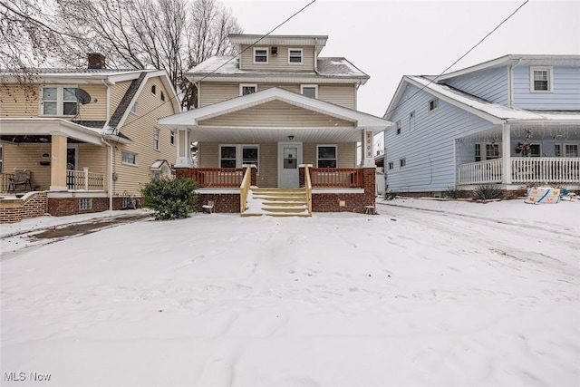 view of front of property with covered porch