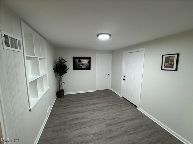 interior space featuring dark hardwood / wood-style floors