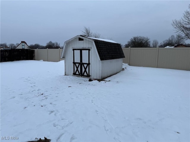 view of snow covered structure