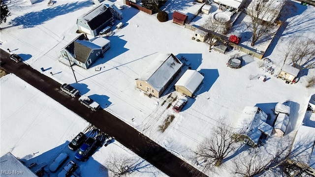 view of snowy aerial view