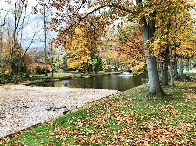 surrounding community featuring a water view