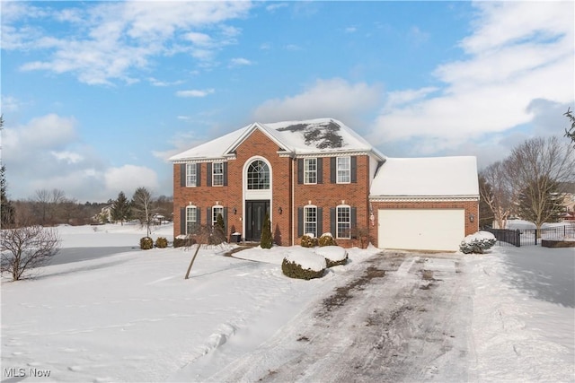 view of front of property featuring a garage