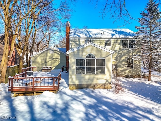 view of front of house with a deck