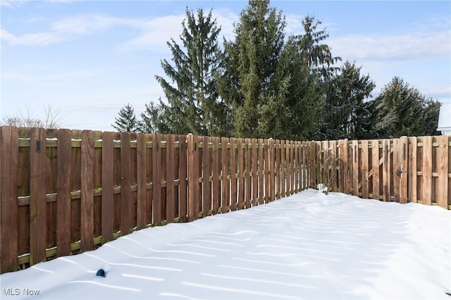 view of snowy yard