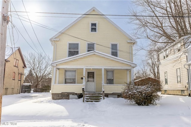 front of property featuring a porch