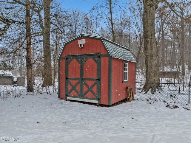 view of snow covered structure