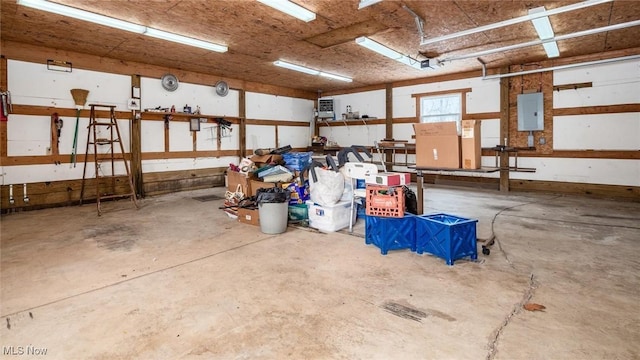 garage featuring electric panel