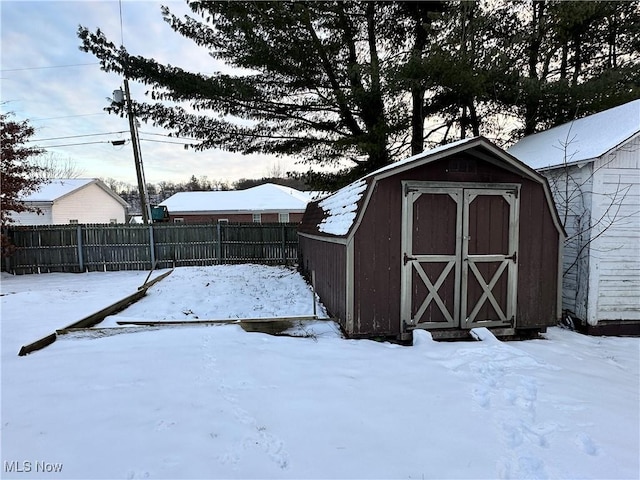 view of snow covered structure