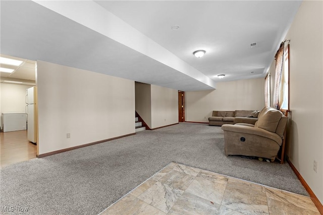 view of carpeted living room