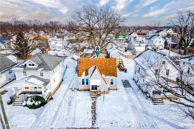 view of snowy aerial view