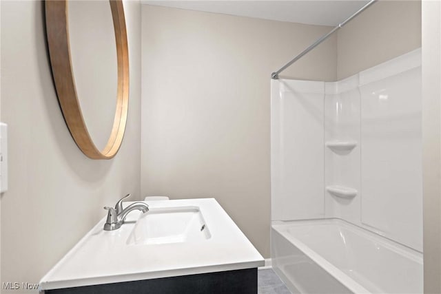 full bathroom featuring vanity,  shower combination, and toilet