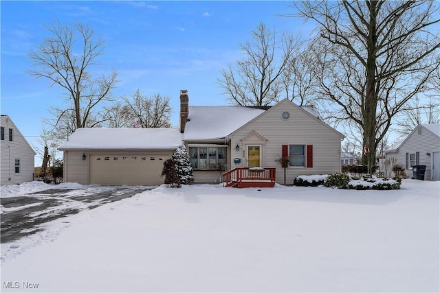 view of front of home with a garage