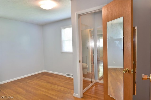 interior space with light hardwood / wood-style flooring