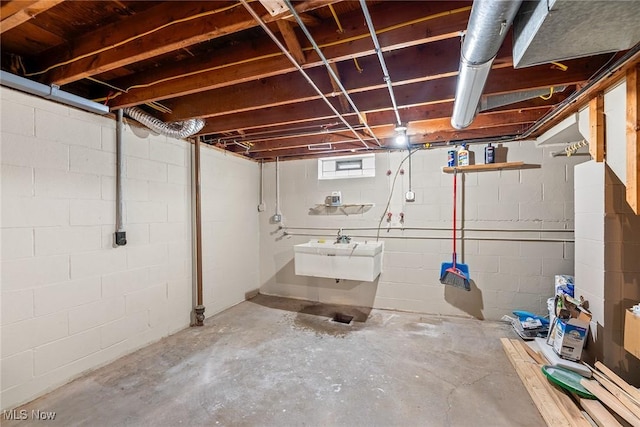 basement featuring sink