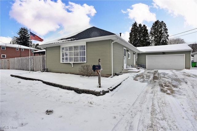 exterior space featuring a garage