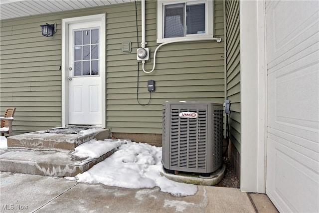 entrance to property with central air condition unit