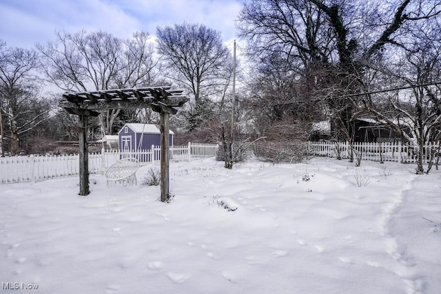 view of snowy yard