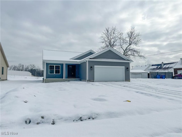 single story home featuring a garage