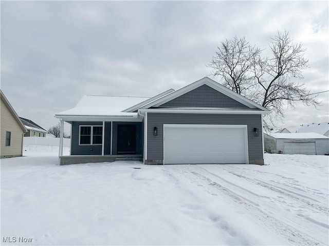 ranch-style home with a garage