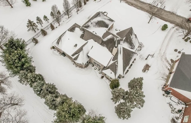 view of snowy aerial view