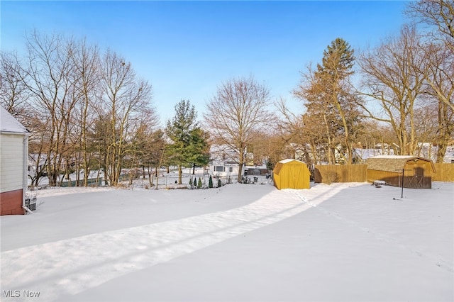 view of snowy yard