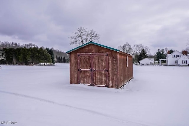 view of snow covered structure