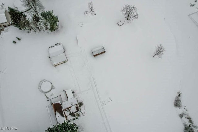 view of snowy aerial view