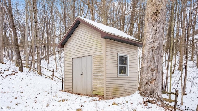 view of snow covered structure