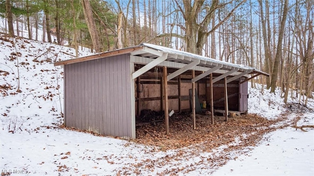 view of snow covered structure